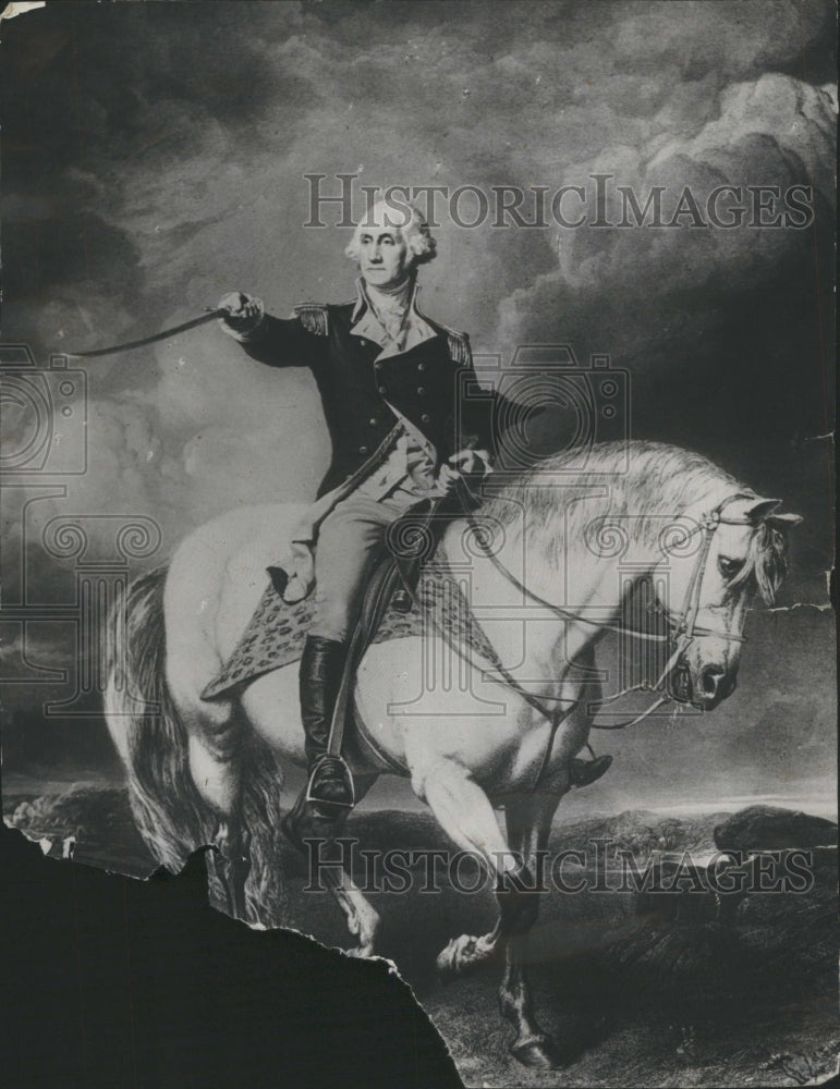 1932 Press Photo George Washington portrait riding hors - Historic Images