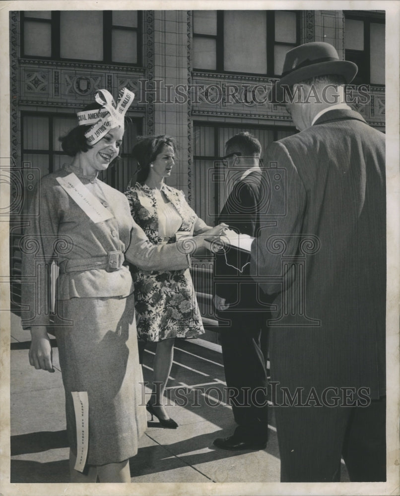 1962 League Women Voters Blue Ballot Voters - Historic Images