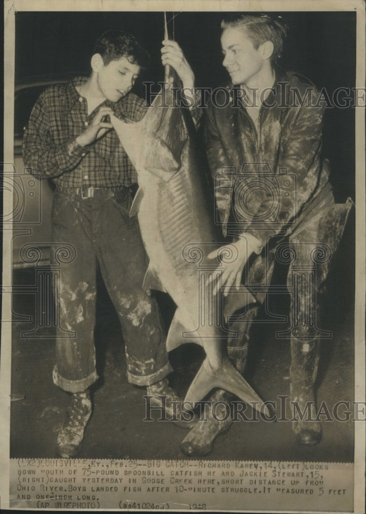 1948 Ohio River Giant Catfish - Historic Images