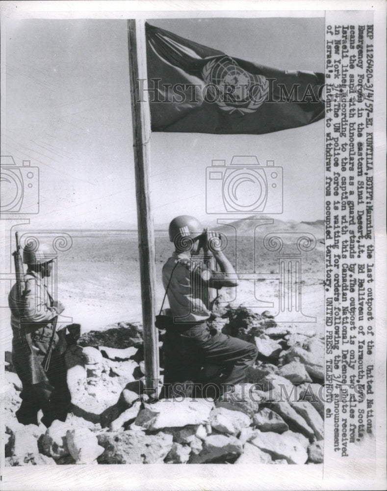 1957 UN Outpost in Sinai Desert - Historic Images