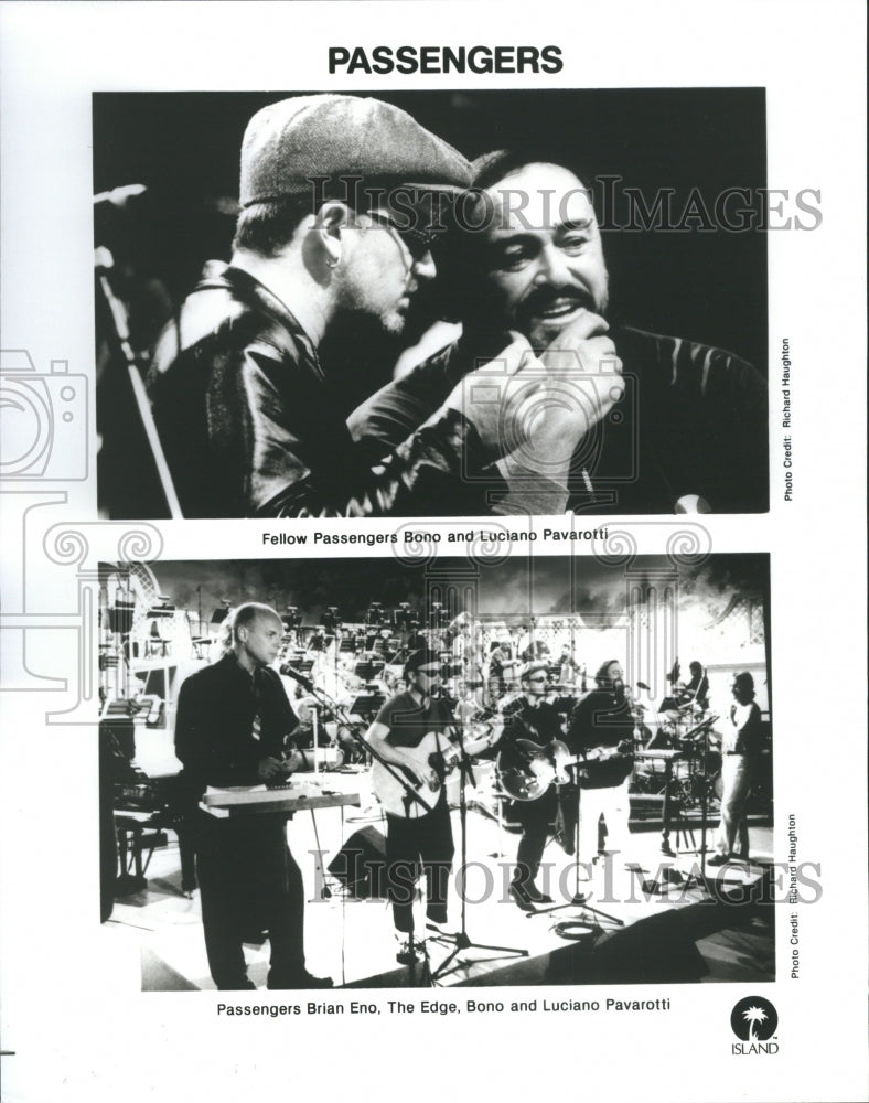 1995 Luciano Pavarotti Brian Eno Edge Bono - Historic Images