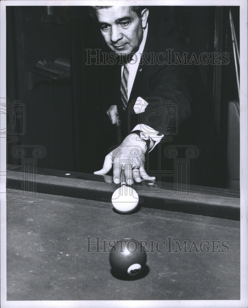 1965 Man Shooting Billiards  - Historic Images