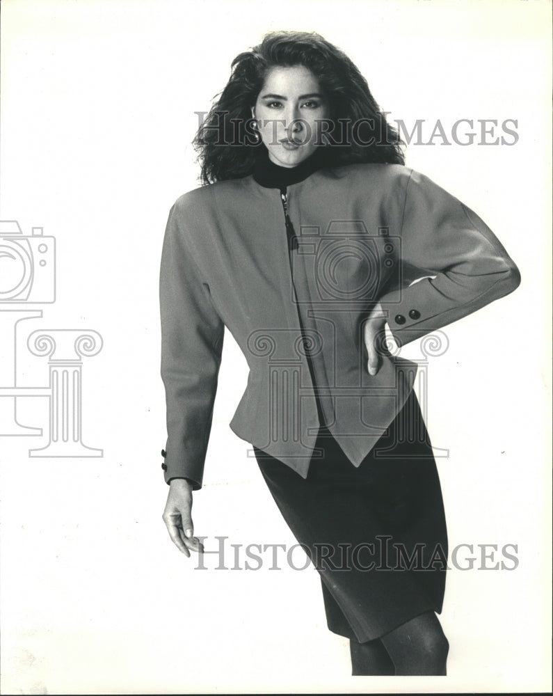 1987 Psi wool twill jacket over a black twi - Historic Images