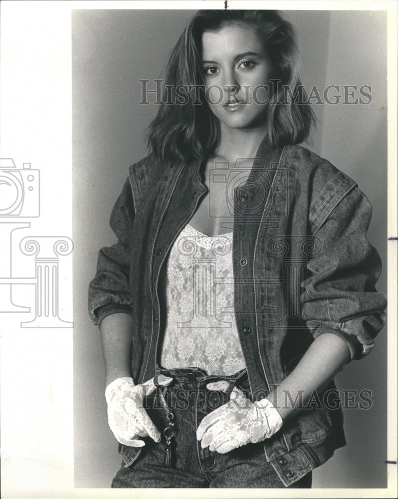 1985 Ripcosa White Lace Womens Fashion - Historic Images