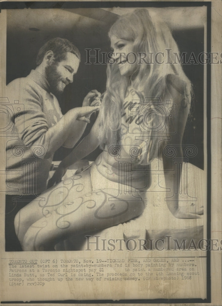 1968 Body Painting By Numbers Toronto Curl - Historic Images