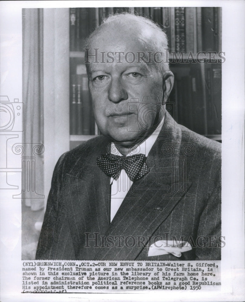 1950 Press Photo Walter S. Gifford - Historic Images