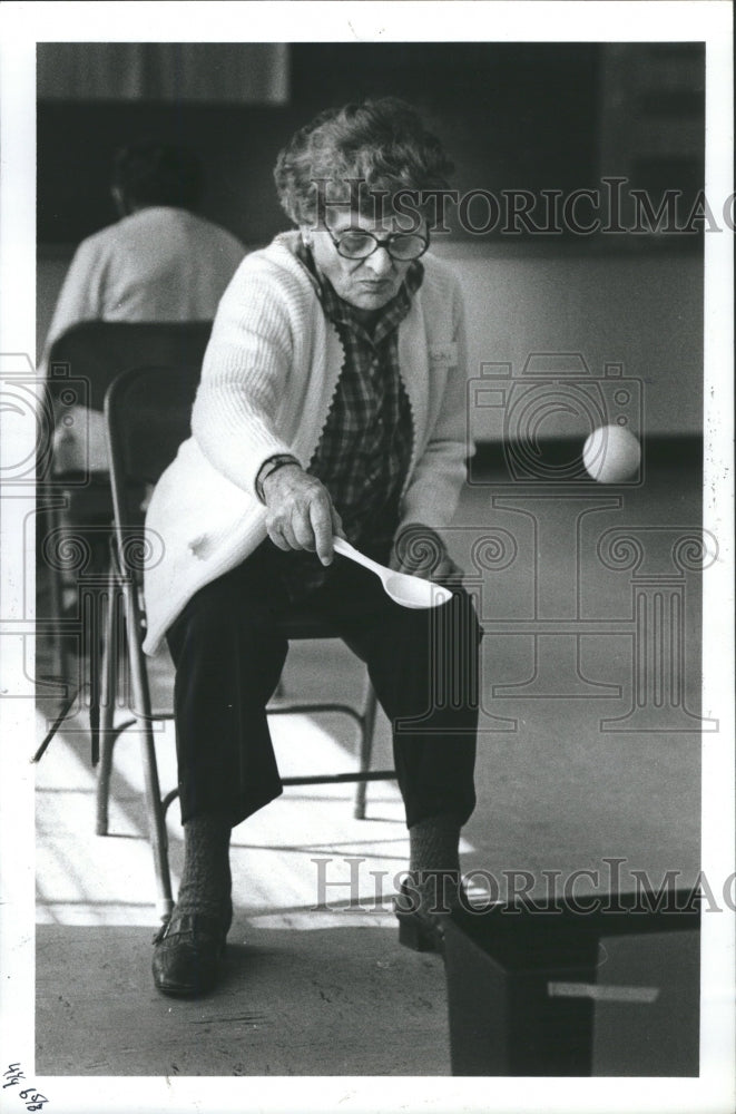 1984 Olympics at Daycare for elderly - Historic Images