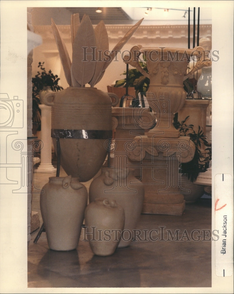 1989 Interior Design Column Urn - Historic Images