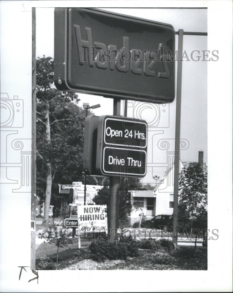 1989 Hardee Restaurant Wage Employee - Historic Images