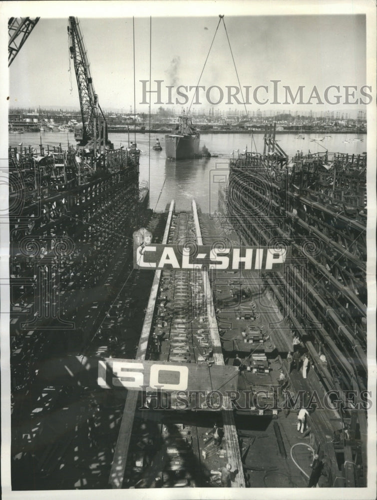 1943 Press Photo California Shipublic Corporation Yard - Historic Images