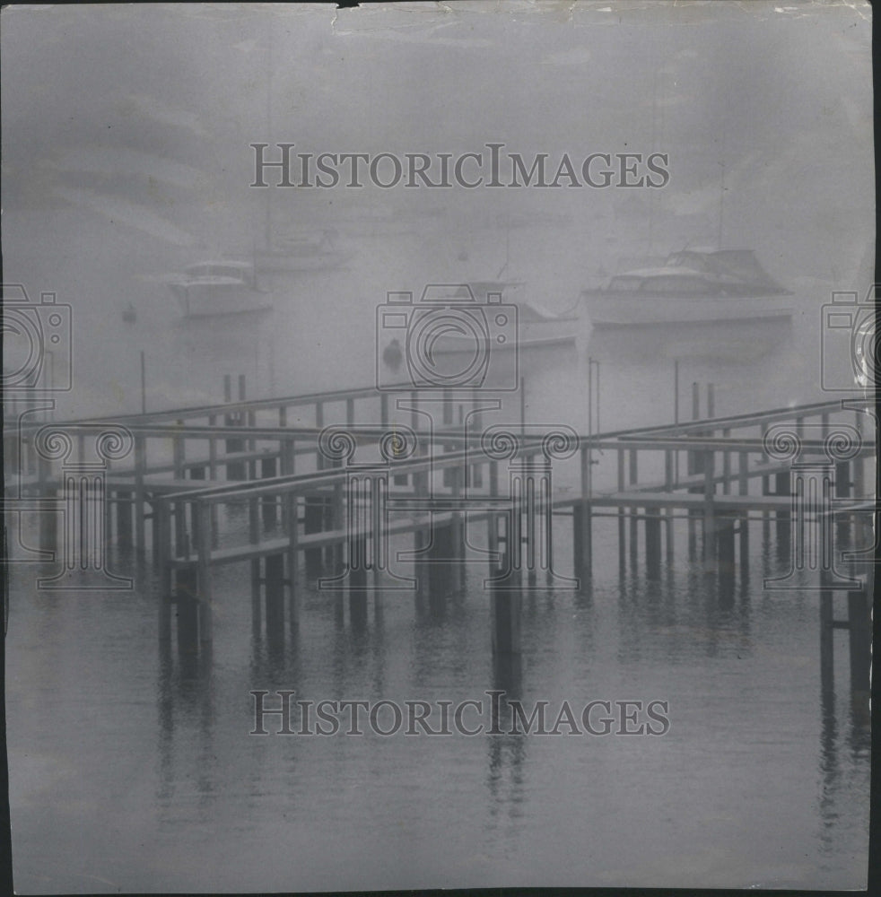 1961 Boats Burnham Harbour Virtually Water - Historic Images