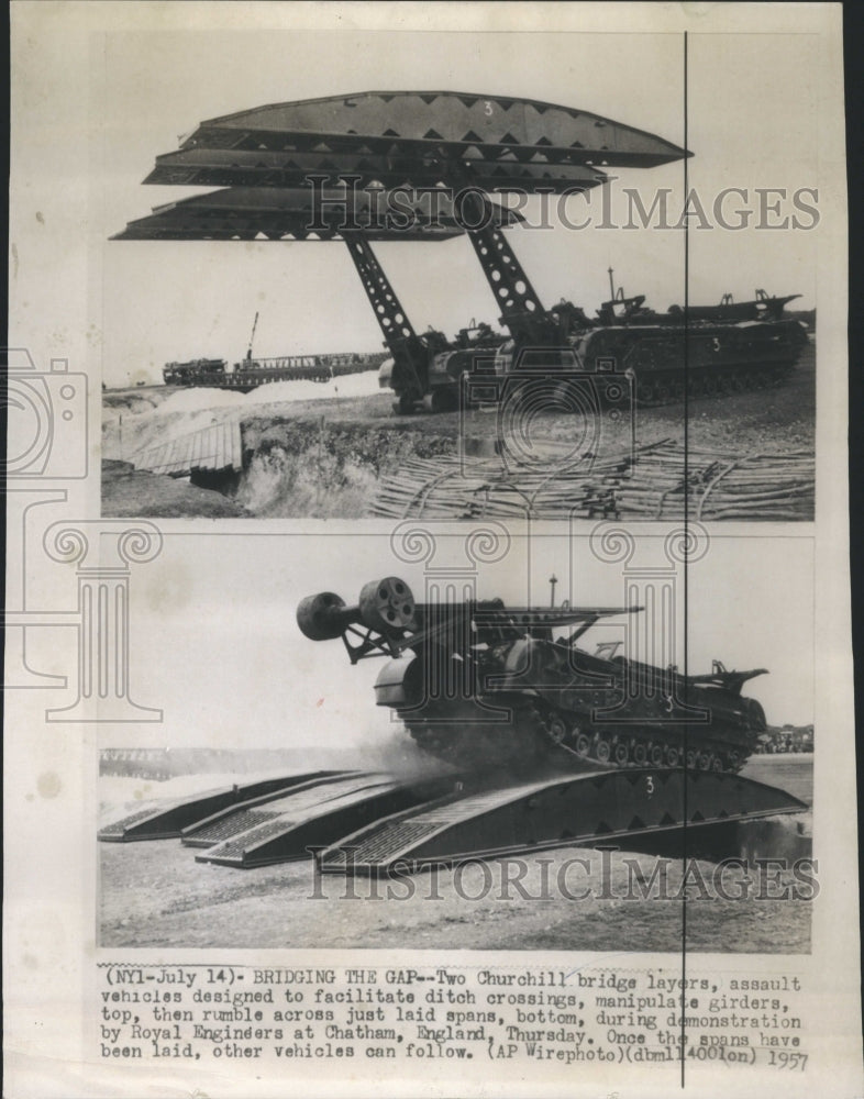 1957 Two Churchill bridge Vehicles Manipula - Historic Images