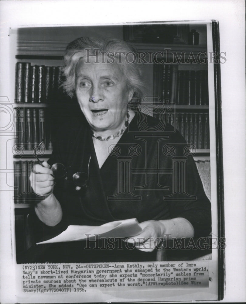 1956 Anna Kethly Hungarian Government - Historic Images