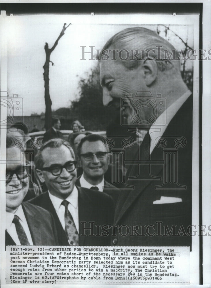 1966 Kurt Georg Kiesinger Chirsitan Democra - Historic Images