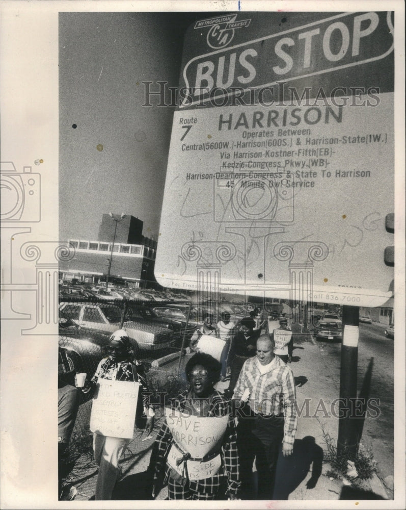 1981 Bus-Route Cut Protested Harrison Cert - Historic Images