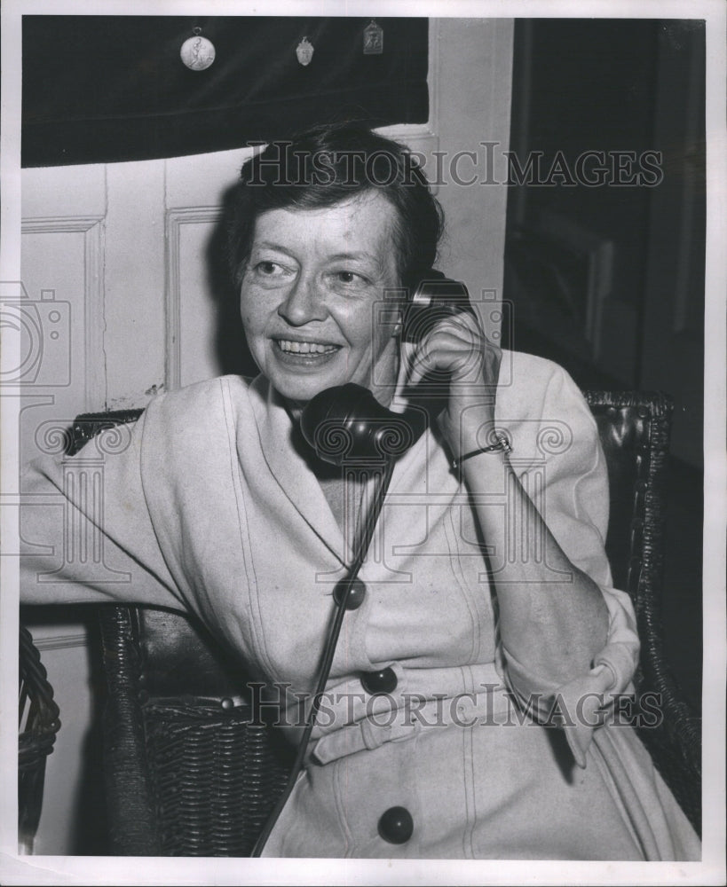 1953 Mrs. Davey Sr. receiving phone call - Historic Images