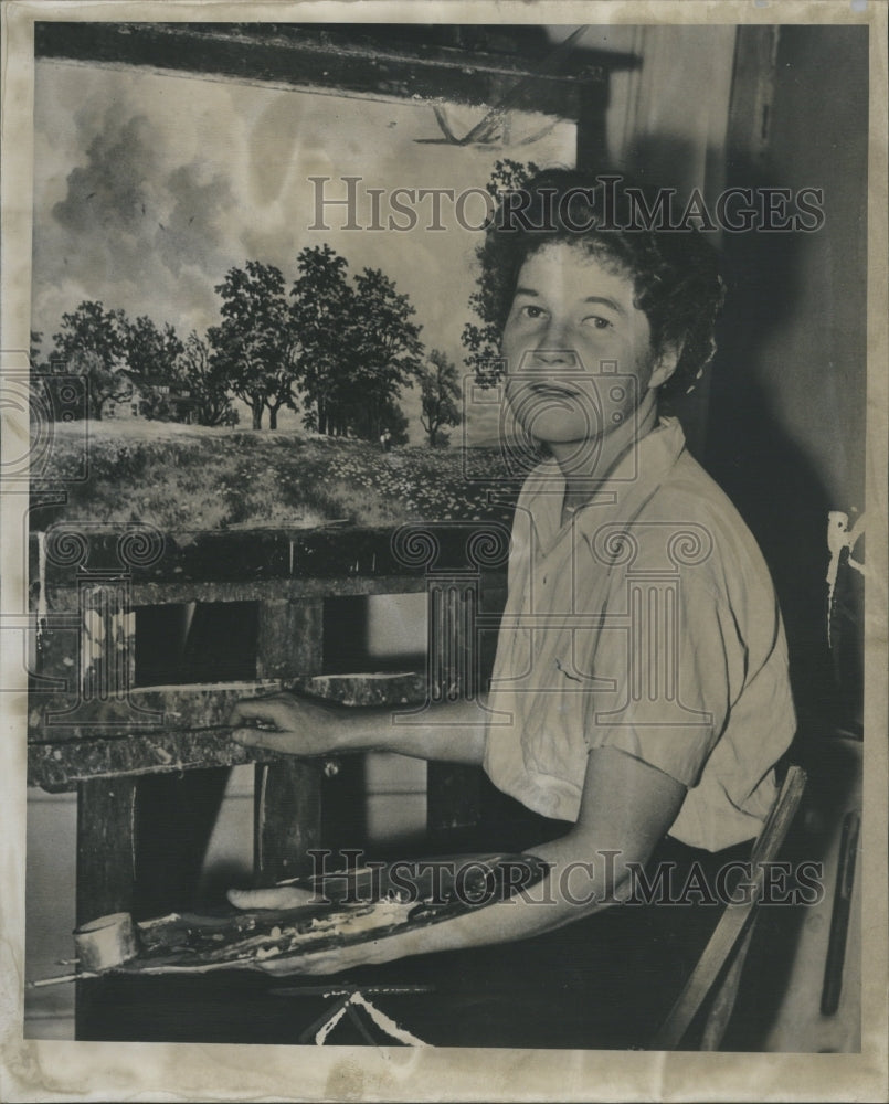 1947 Mrs Edgar Richardson Painting Artist - Historic Images