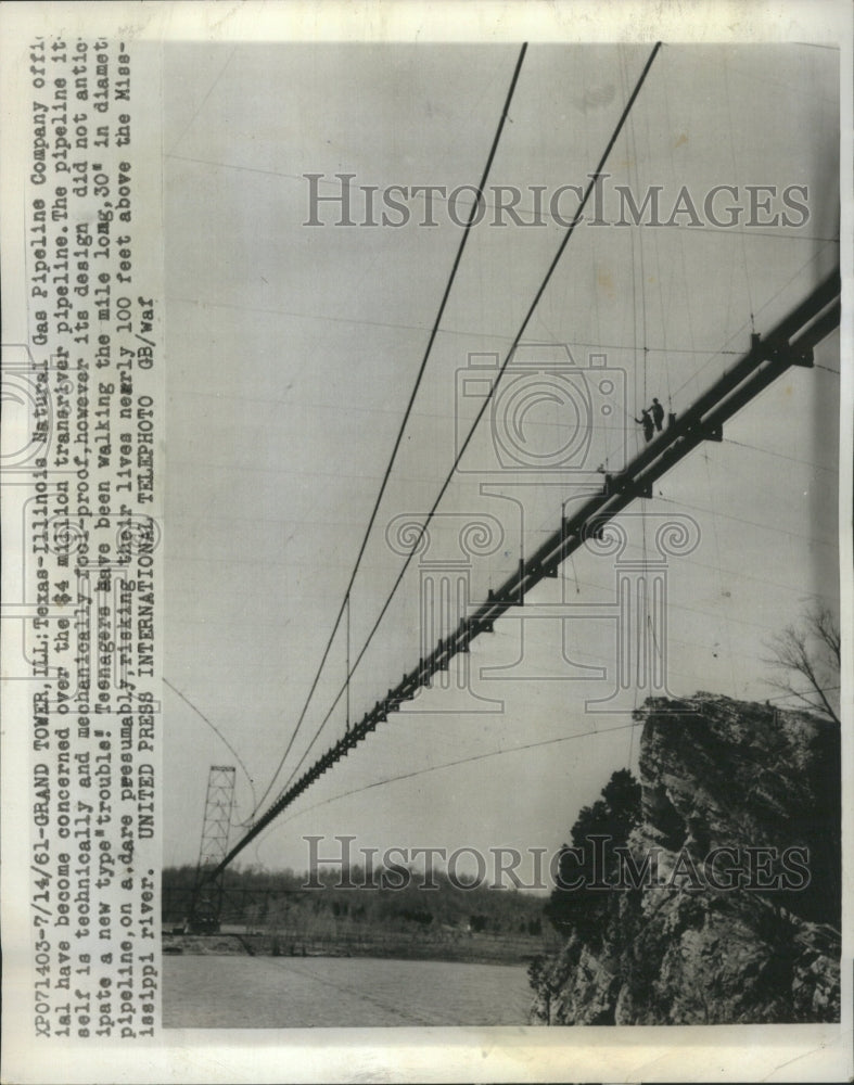 1961 Press Photo Texas Illinois Natural Gas Pipeline - Historic Images