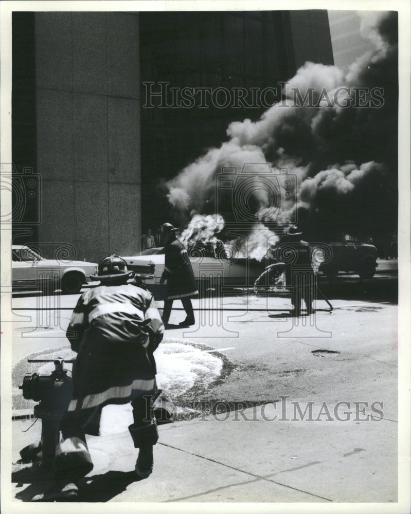 1982 Firefighters Extinguish Fireb Model - Historic Images