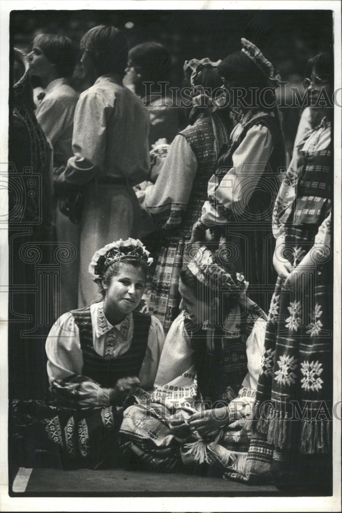 1980 Lithuanian Dancers Backstage Theatre - Historic Images