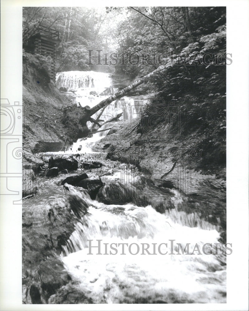 1979 Sable Falls Michigan Waterfall - Historic Images