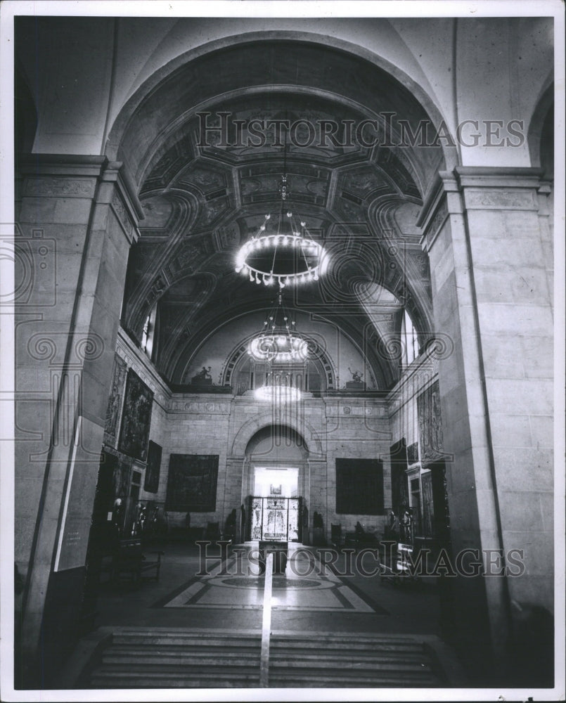 1963 Press Photo Great Hall Detroit Building Interior - Historic Images