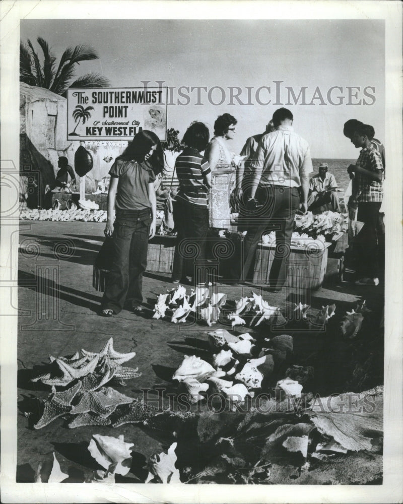 1971 Florida market for sea shells - Historic Images