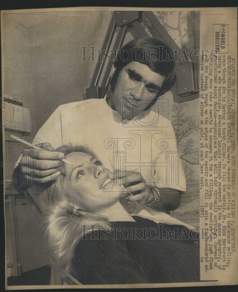 1973 Dentist use adhesive instead of silver - Historic Images