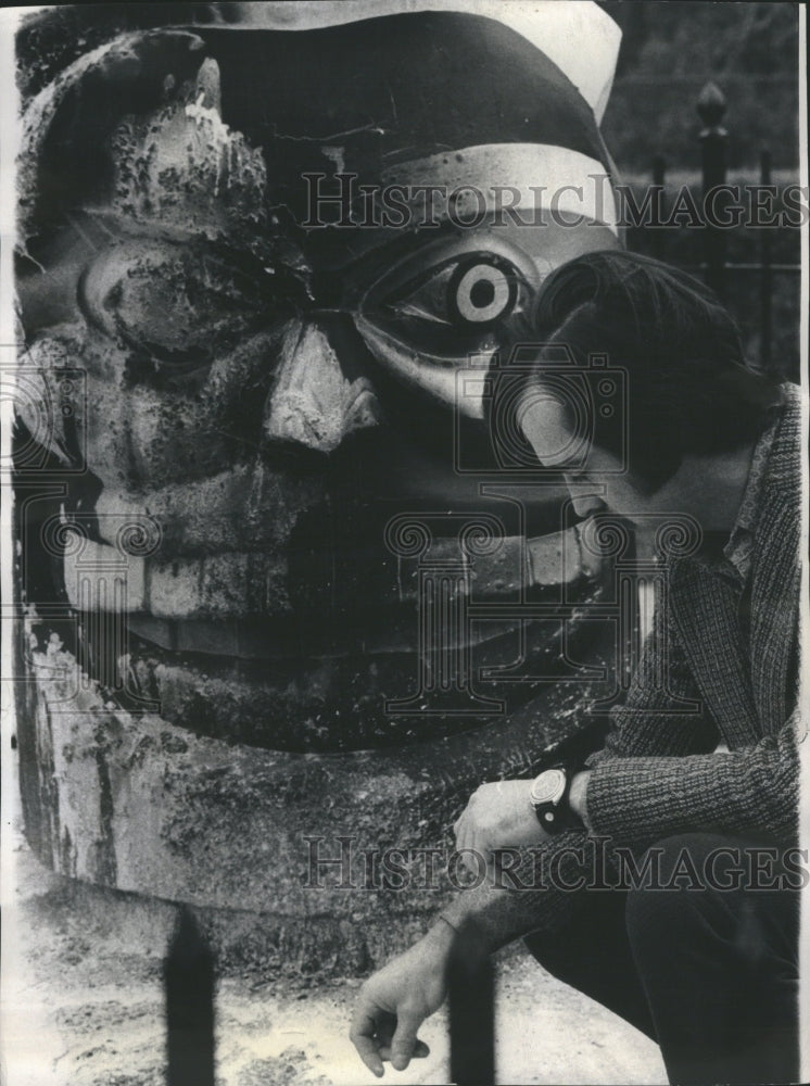 1972 Totem Pole Set Afire - Historic Images