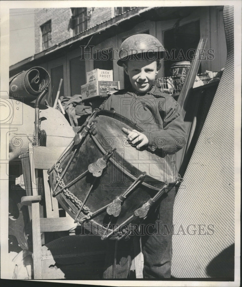 1955 Billy Winter  Oak Park Drum Old Helmet - Historic Images