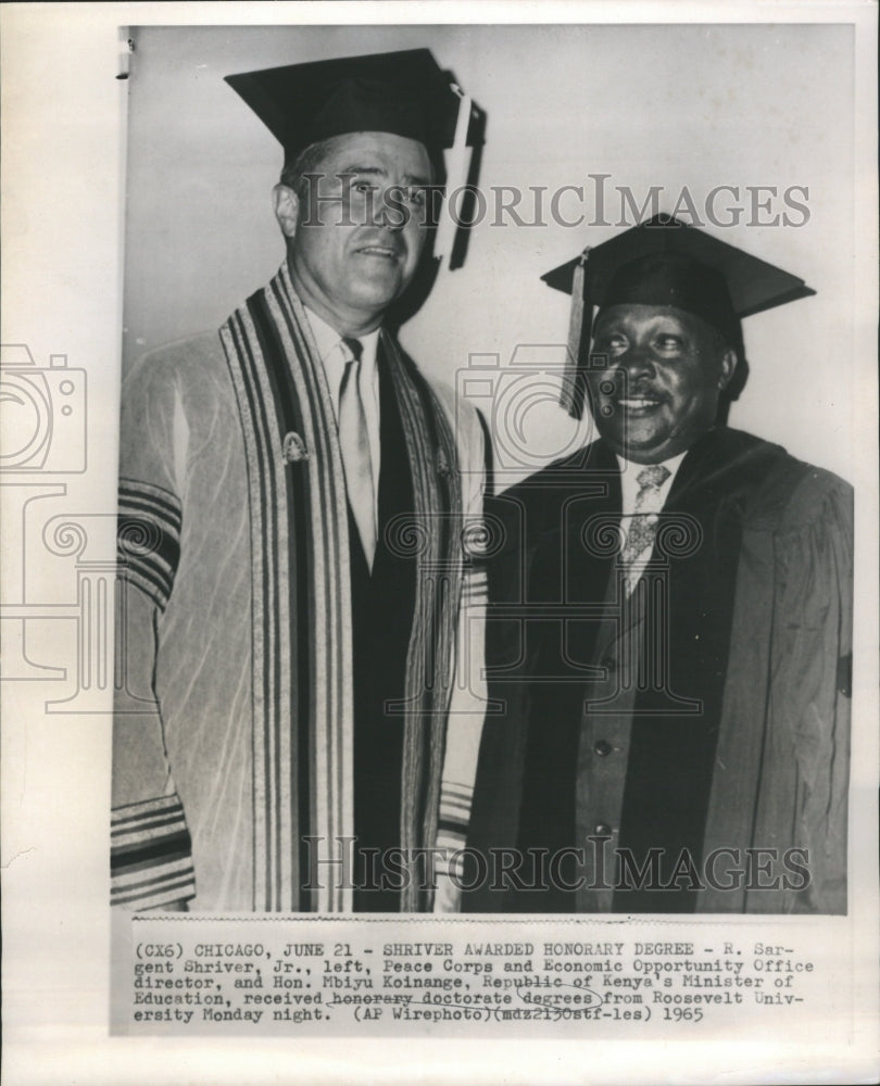 1965 R Sargent Shriver Jr Mbiyu Koinage Ken - Historic Images