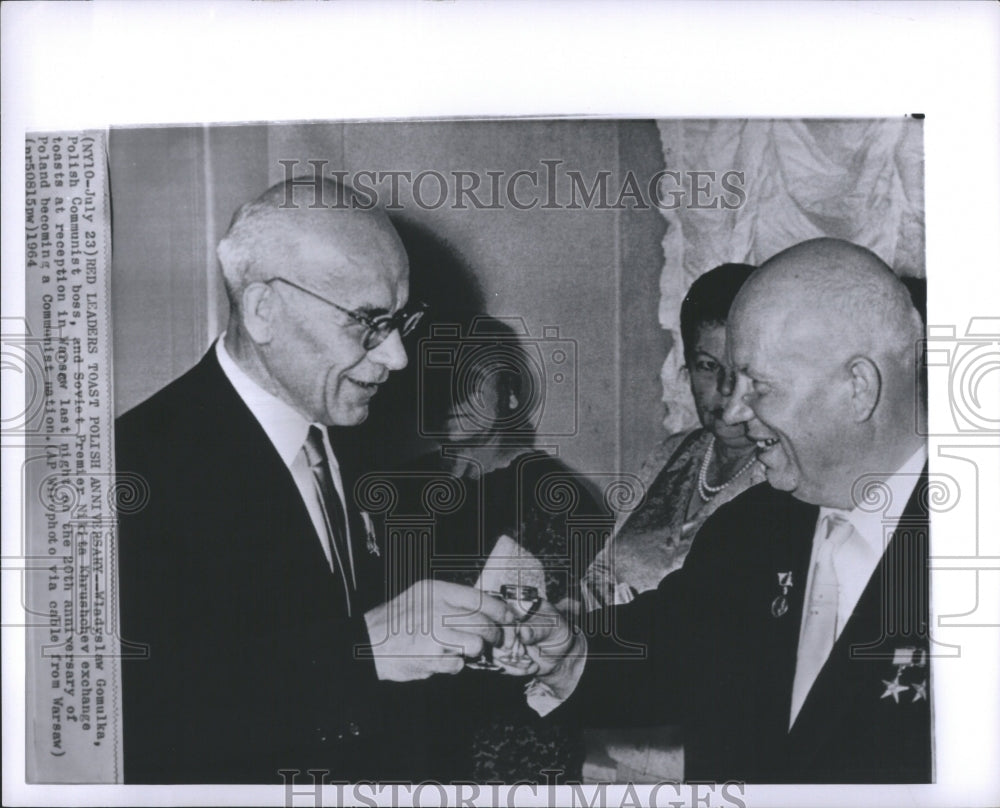 1964 Press Photo W?adys?aw Gomu?ka Polish Communist lea - Historic Images