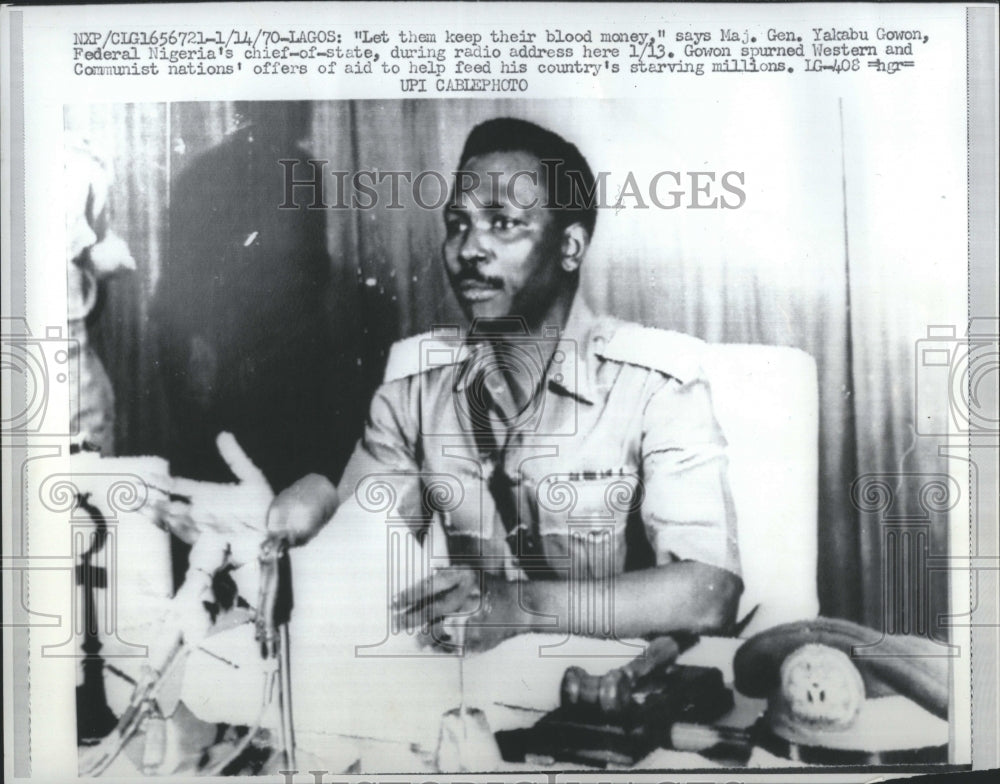 1970 Yakubu Gowon Nigerian Leader Military - Historic Images