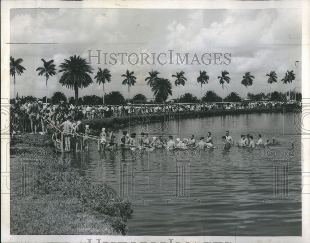 1957 Press Photo Lake Gulfstream Race Track Water - Historic Images