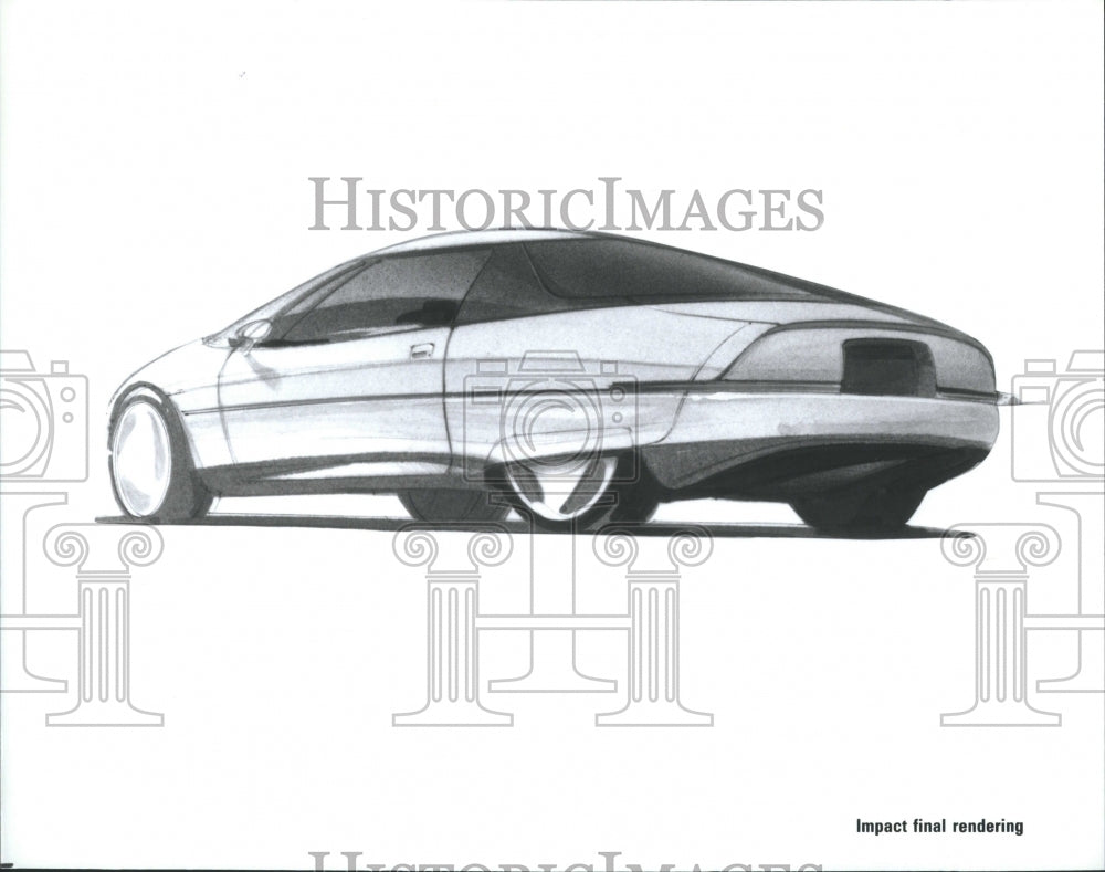 1990 GM&#39;s Electric car - Impact &quot;sketch&quot; - Historic Images