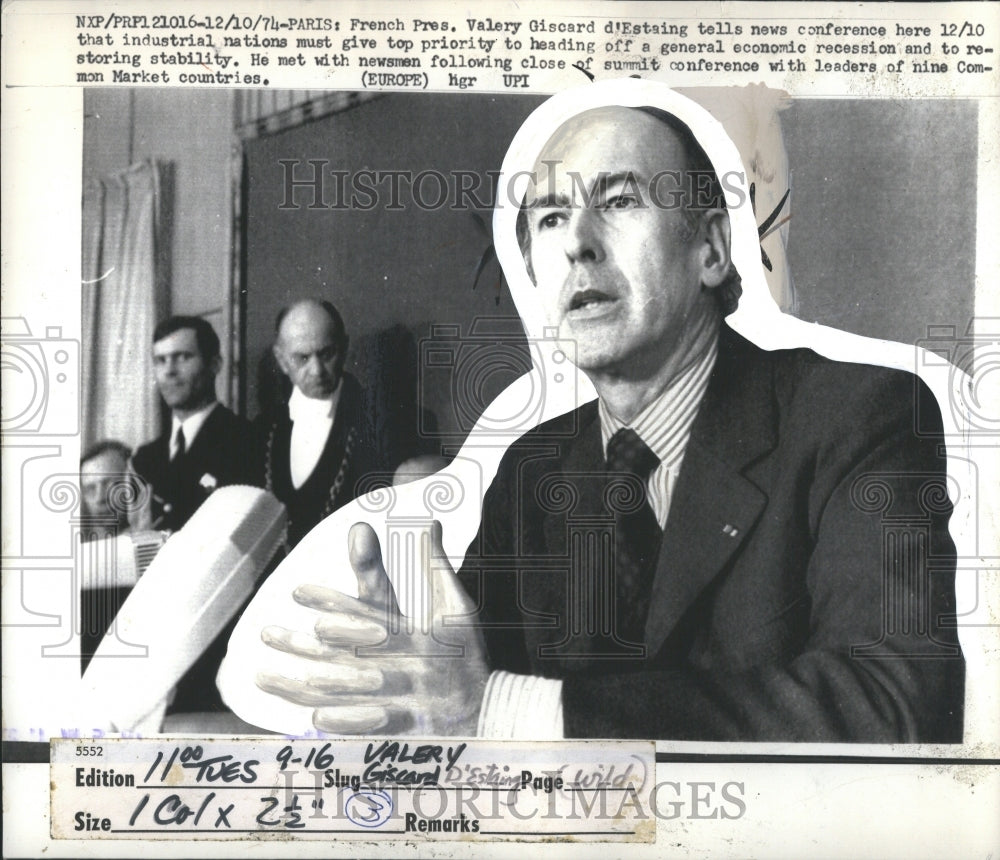 1974 Valery Marie Georges Giscard French - Historic Images