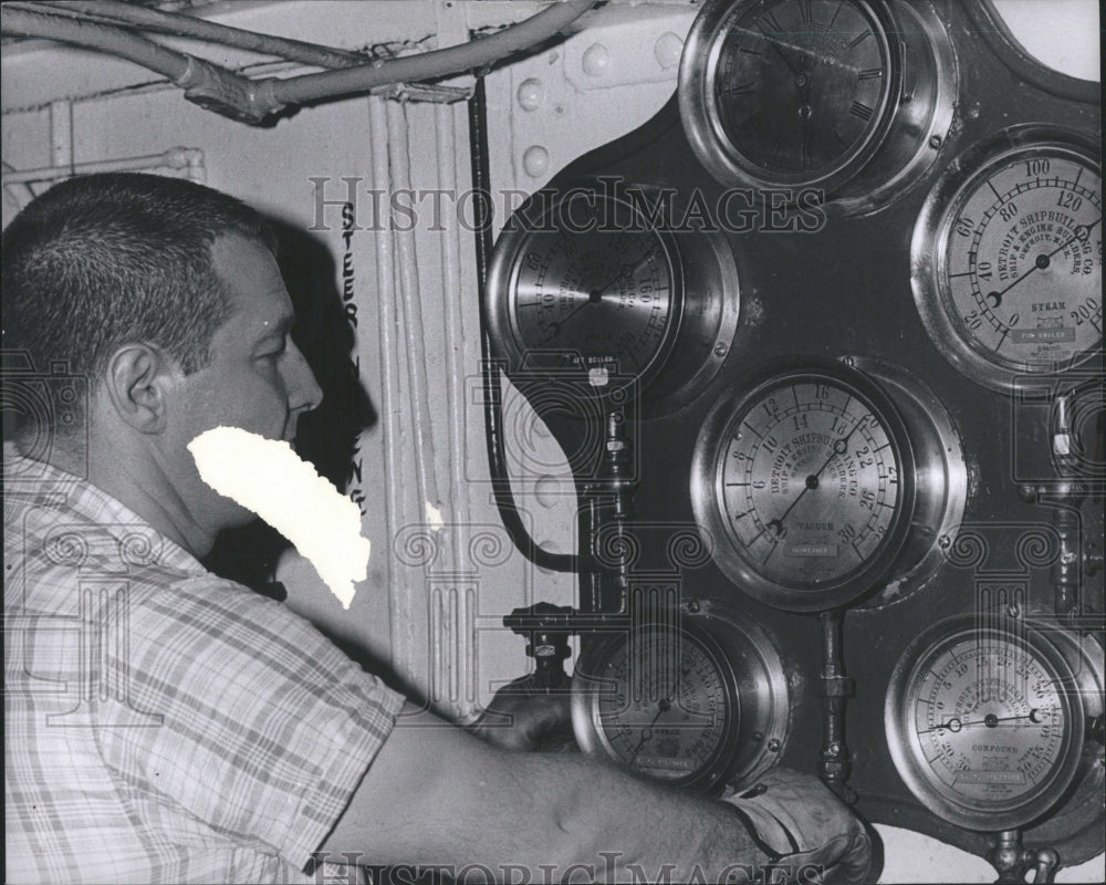 1969 Instrumentation gauges at SS Columbia - Historic Images