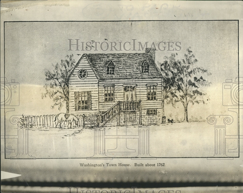 1929 Illustration of Washington&#39;s Town Hous - Historic Images