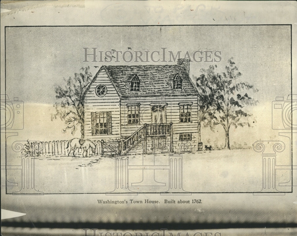 1929 Illustration of Washington's Town Hous - Historic Images