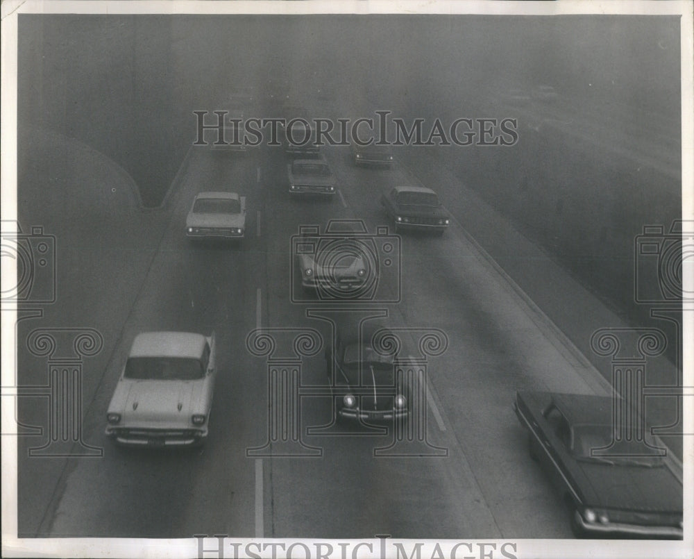 1961 Fog over the Northwest Expressway - Historic Images
