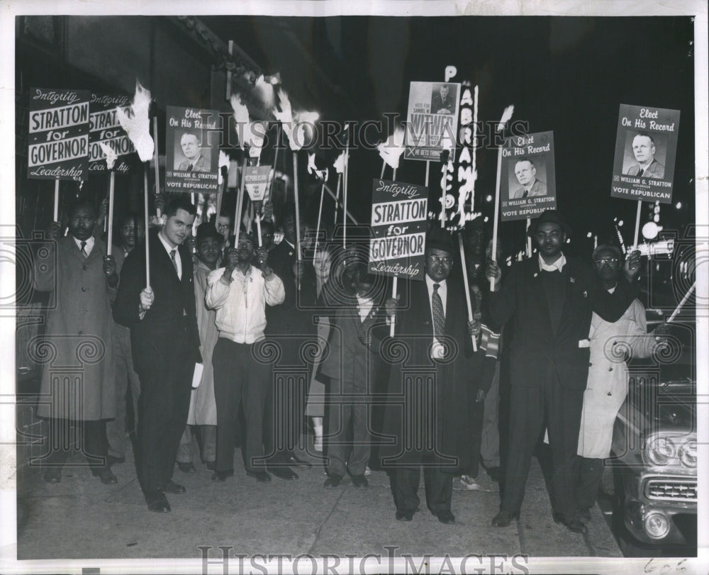 1960 Press Photo Election supporters William Stration - Historic Images