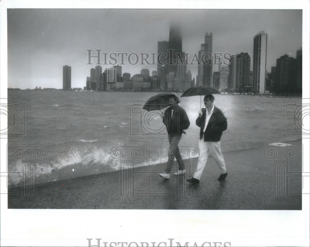 1991 Weather Feature Gayle Kelley Ed Rain - Historic Images