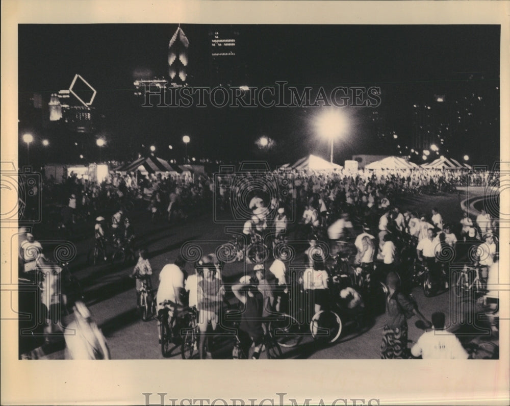 1993 Bicycle Downtown North Traffic - Historic Images