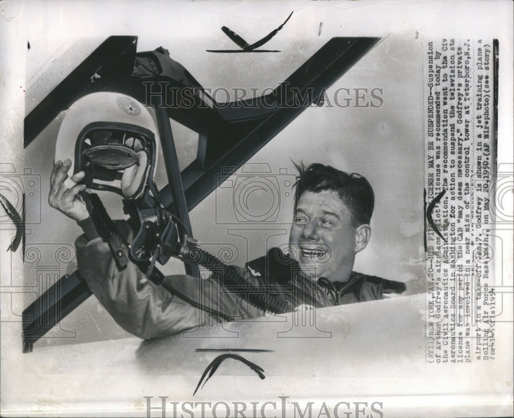 1954 Press Photo Arthur Morton Godfrey Aeronatics - Historic Images