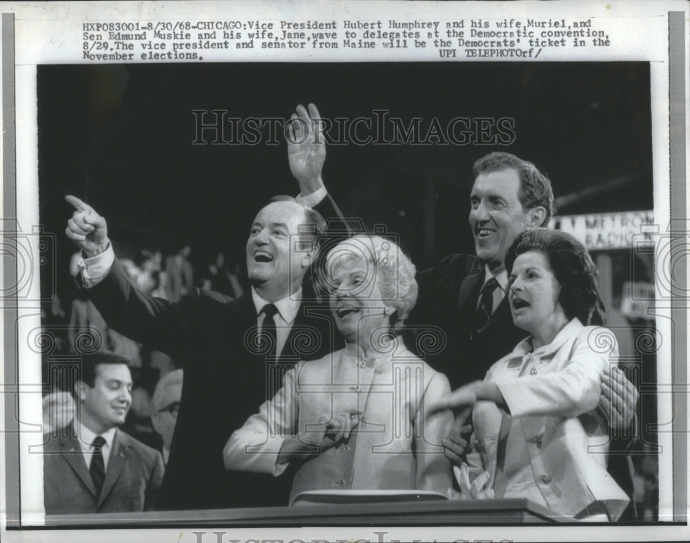 1968 Hubert Humphrey Wife Muriel SenEdmund - Historic Images