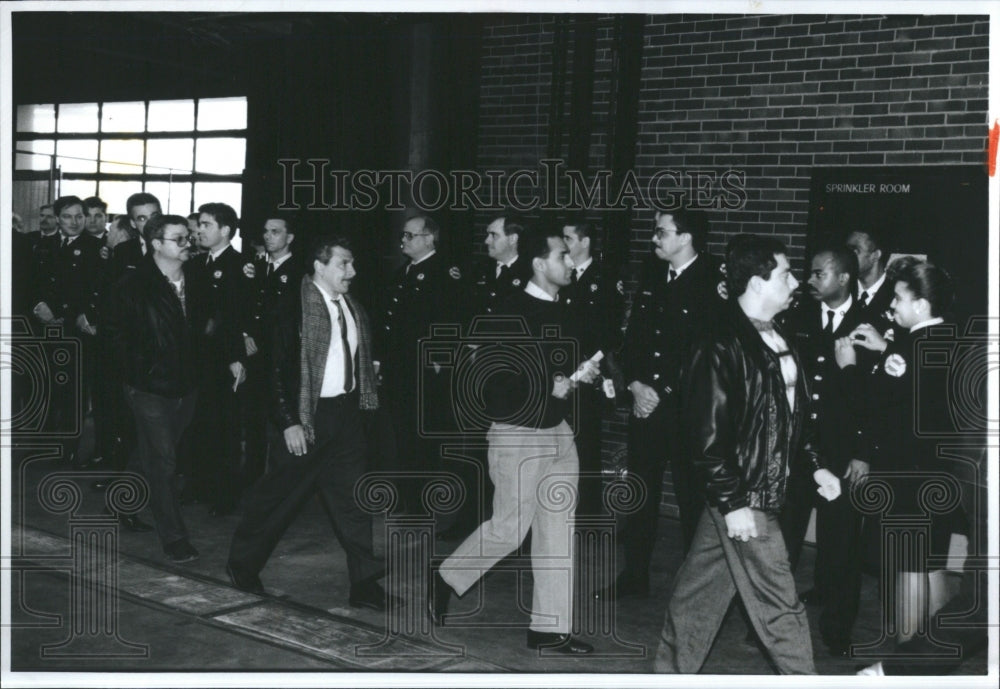 1993 Hiespanic Firefighters Walk Lt Mark L - Historic Images