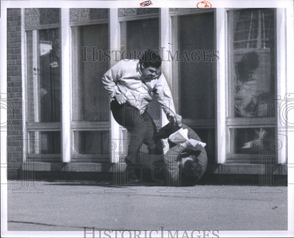 1968 Two Men Beats Road Building - Historic Images