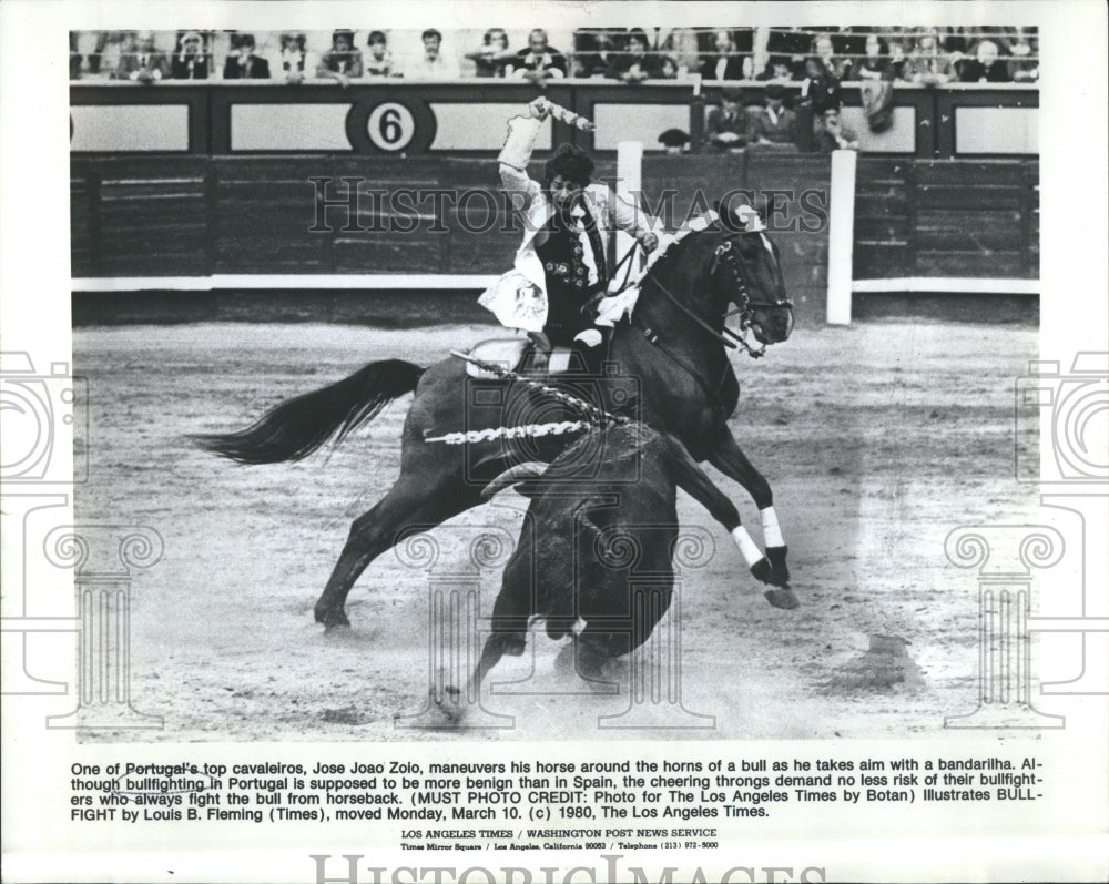 1980 Jose Joao Zolo Bullfighting - Historic Images