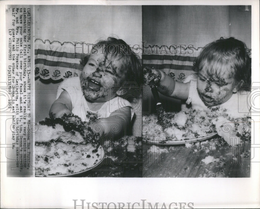 1965 Baby&#39;s 1st cake-face birthday party - Historic Images