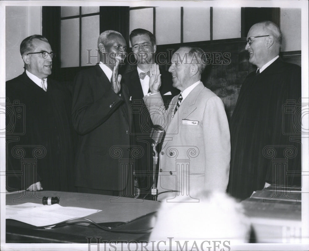1957 Swearing In Ceremony Judge Michigan - Historic Images